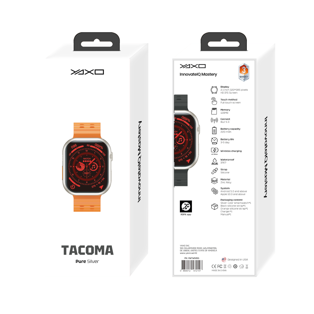 Smartwatch unisex TACOMA srebrny