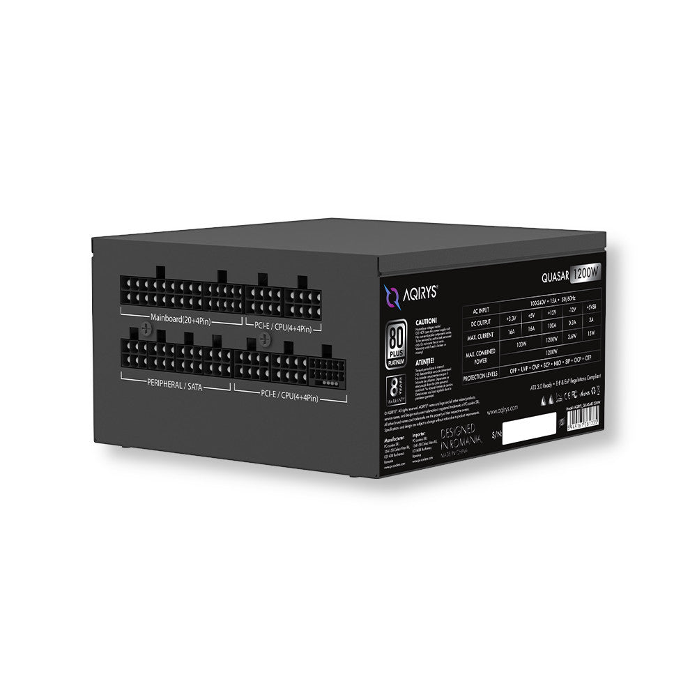 Zasilacz do komputera QUASAR 1200W 80 Plus Platinum ATX PCIe 5.0 czarny