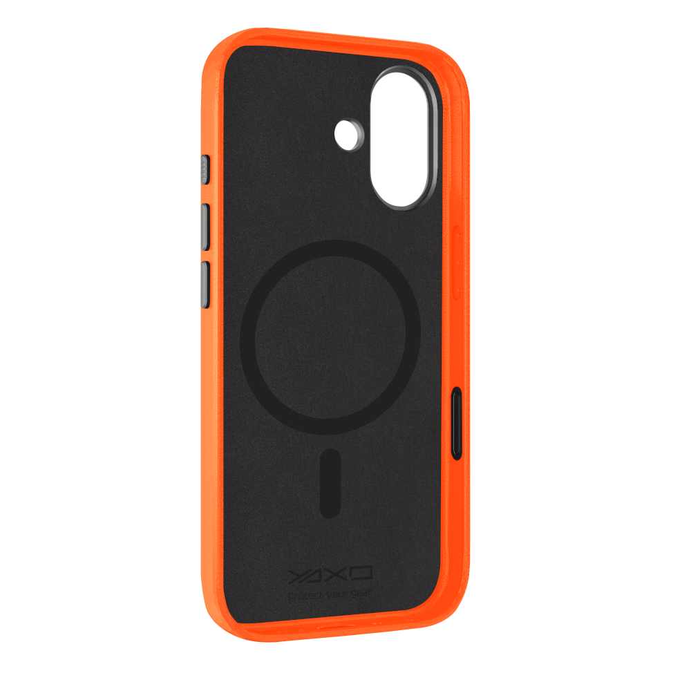 Etui LEATHER GEAR SLIM MagSafe do telefonu iPhone 17 pomarańczowe
