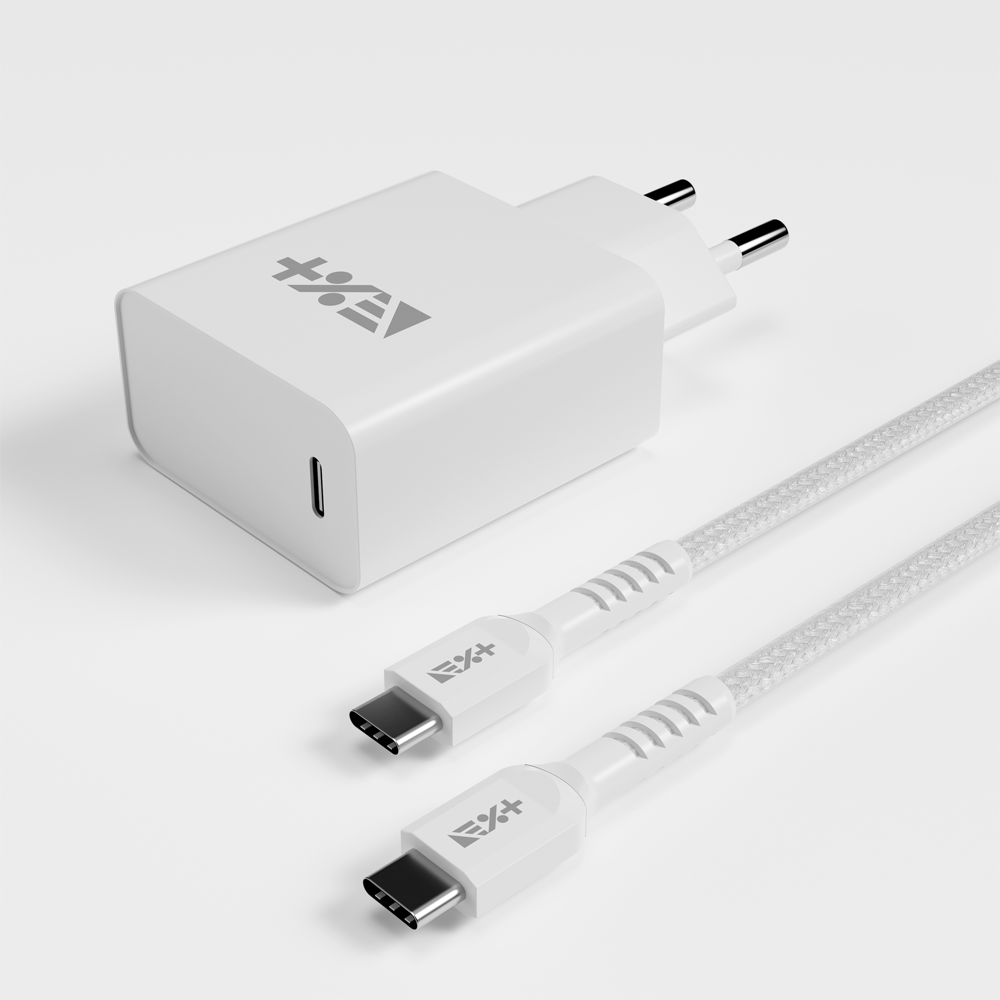 Ładowarka sieciowa 20W z kablem USB-C biała