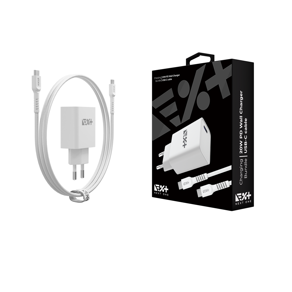 Ładowarka sieciowa 20W z kablem USB-C biała