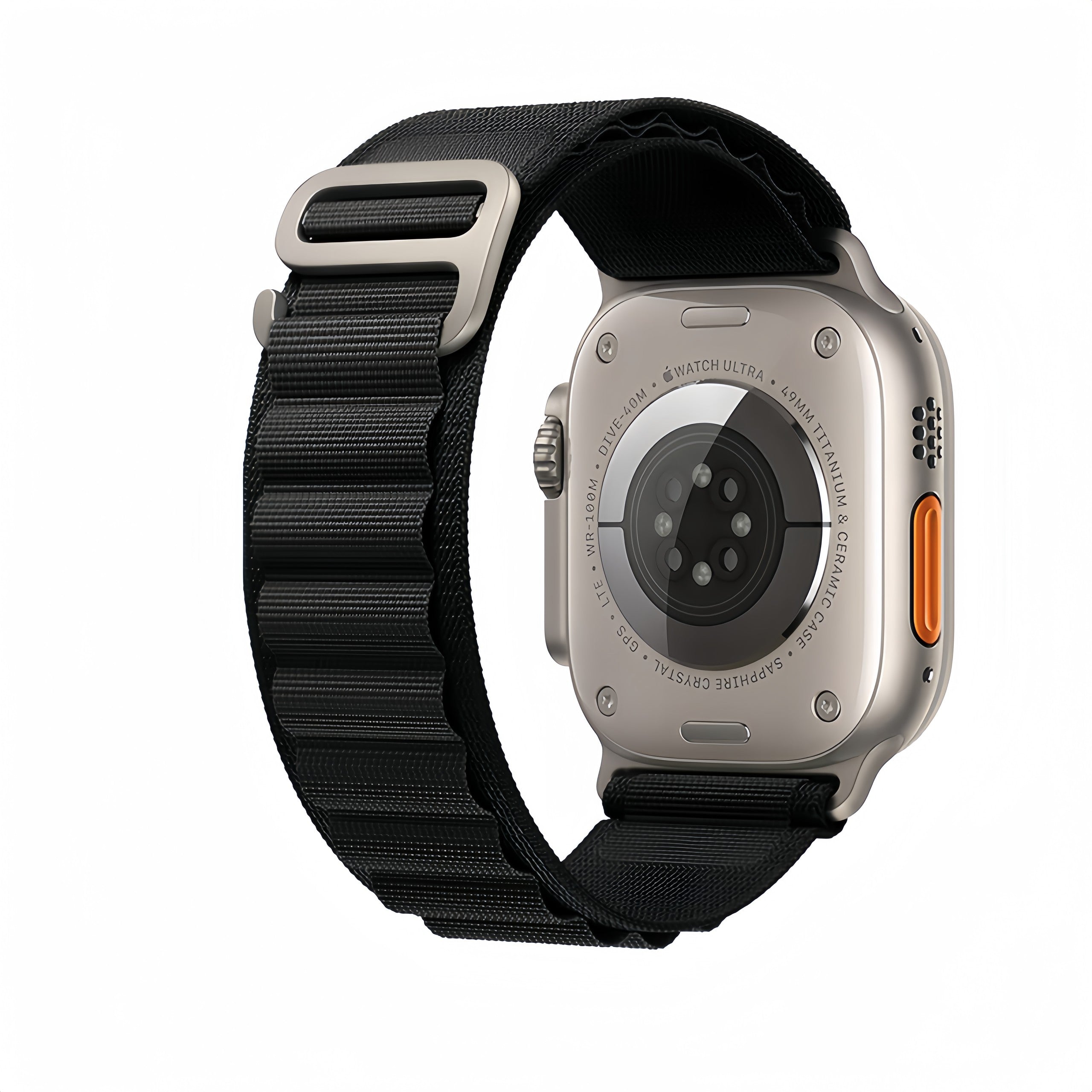 Pasek nylonowy do Apple Watch 44/45/49 mm czarny