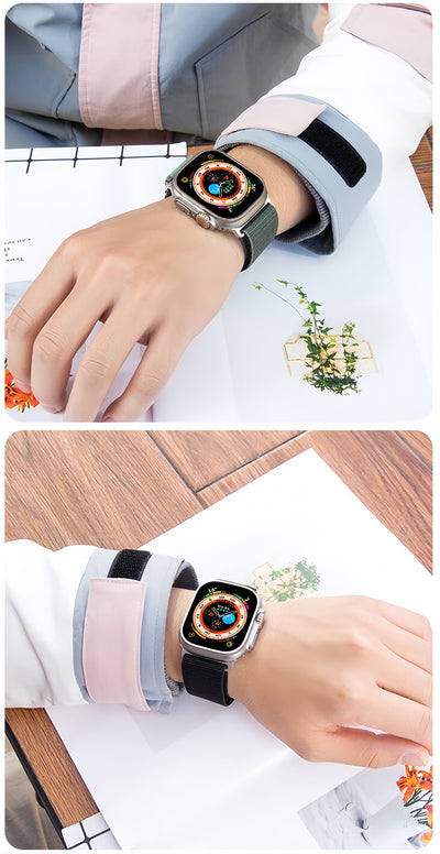 Pasek nylonowy do Apple Watch 44/45/49 mm czarny