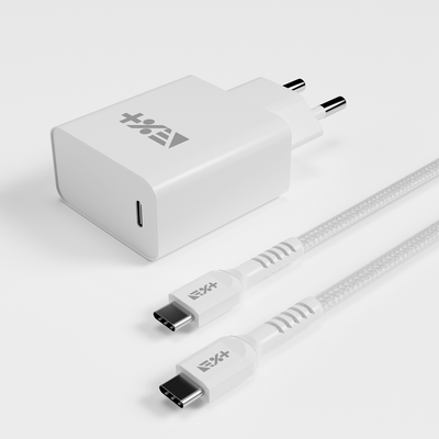 Ładowarka sieciowa 20W z kablem USB-C biała