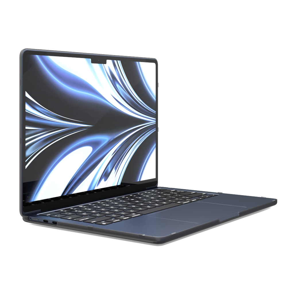 Etui SAFE GUARD do laptopa MacBook Air 13" M2 / M3 przeźroczyste czarne