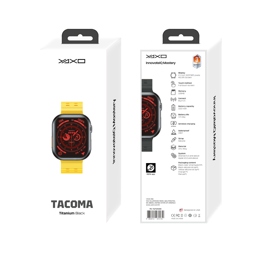 Smartwatch unisex TACOMA czarny