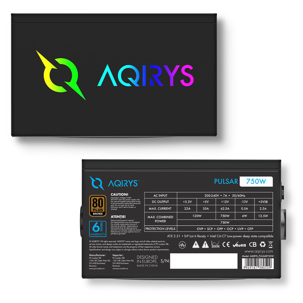 Zasilacz do komputera PULSAR 750W 80 Plus Bronze ATX czarny