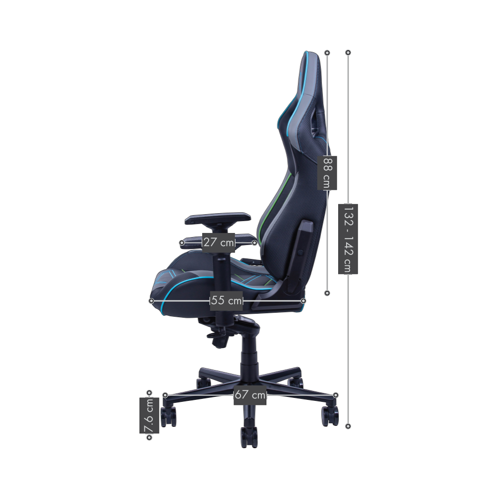Fotel gamingowy HYPERION czarny/grey/blue