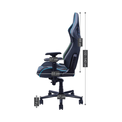 Fotel gamingowy HYPERION czarny/grey/blue