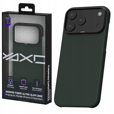 Etui ARAMID FIBER ULTRA SLIM MagSafe do telefonu iPhone 17 Pro Max zielone