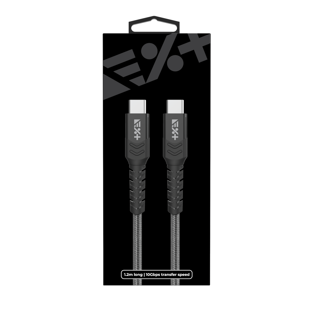 Kabel BRAIDED USB-C / USB-C 1,2 m szary