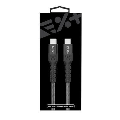 Kabel BRAIDED USB-C / USB-C 1,2 m szary