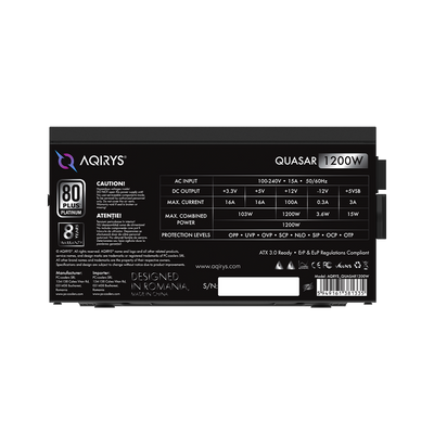 Zasilacz do komputera QUASAR 1200W 80 Plus Platinum ATX PCIe 5.0 czarny