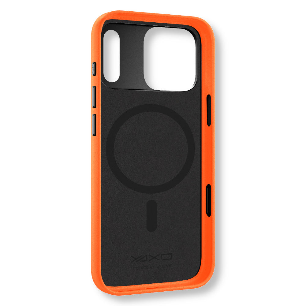 Etui LEATHER GEAR SLIM MagSafe do telefonu iPhone 17 Pro Max pomarańczowe