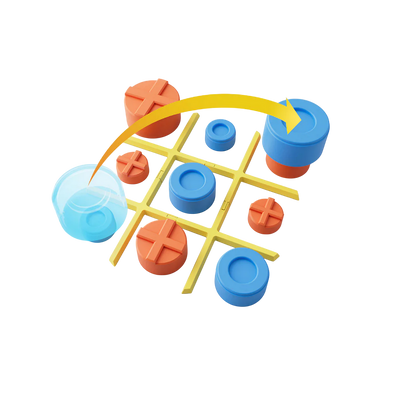 Gra logiczna TIC TAC TOE zielony