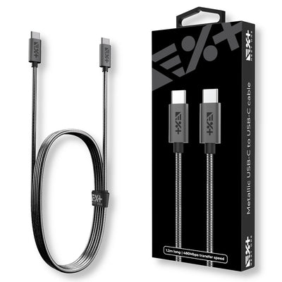Kabel METALLIC USB-C / USB-C 1,2 m szary