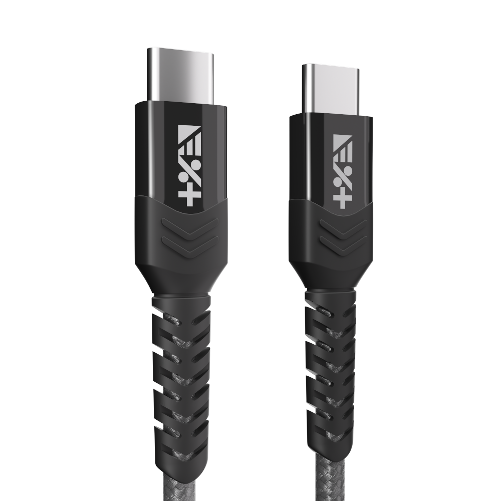 Kabel BRAIDED USB-C / USB-C 1,2 m szary