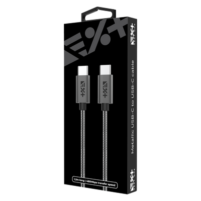 Kabel METALLIC USB-C / USB-C 1,2 m szary